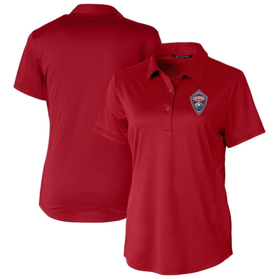 Women's-Cutter & Buck  Red Colorado Rapids Prospect Eco Textured Stretch Recycled Polo