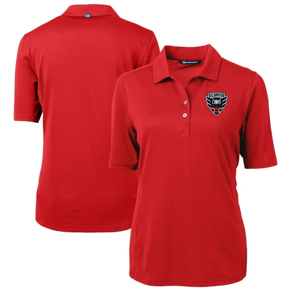 Women's-Cutter & Buck  Red D.C. United Virtue Eco Pique Recycled Polo