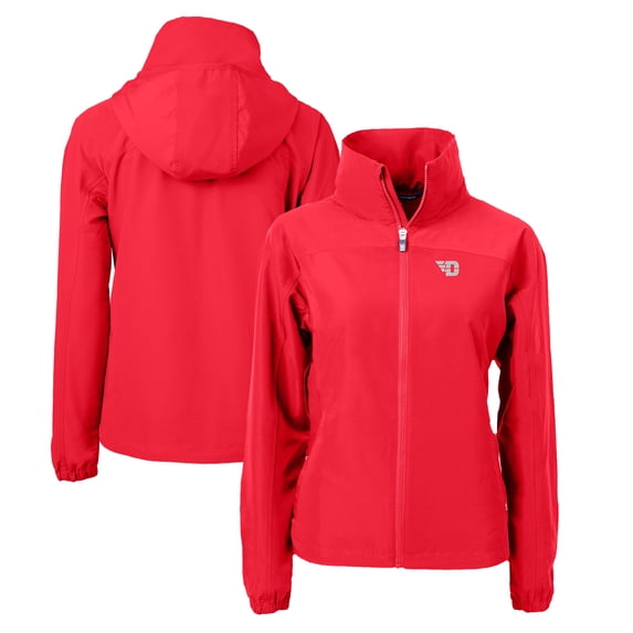 Women's Cutter & Buck Red Dayton Flyers Charter Eco Recycled Full-Zip Jacket