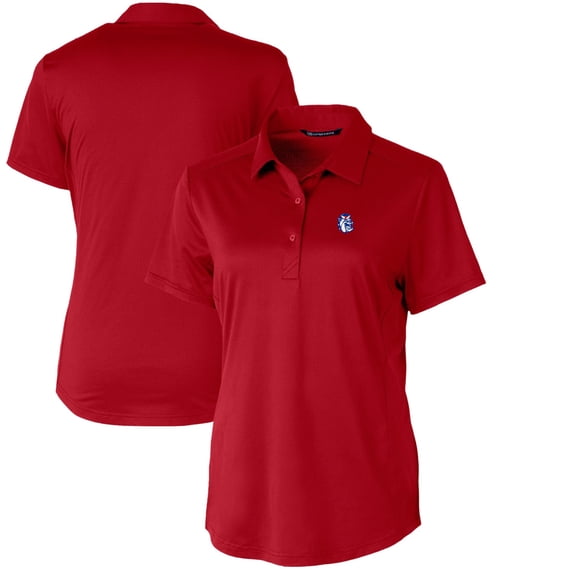 Women's Cutter & Buck Red Fresno State Bulldogs Vault Prospect Textured Stretch Polo
