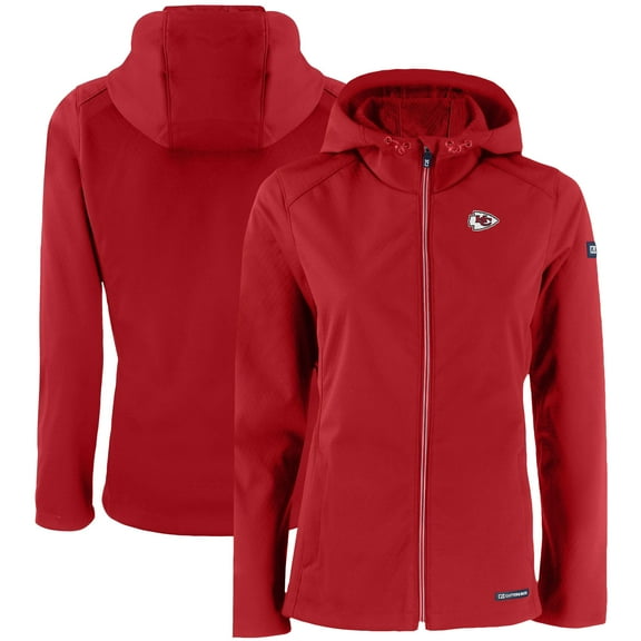 Women's Cutter & Buck Red Kansas City Chiefs Evoke Eco Softshell Recycled Full-Zip Hooded Jacket