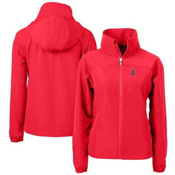 Women's Cutter & Buck Red Los Angeles Angels Charter Eco Recycled Full-Zip Jacket