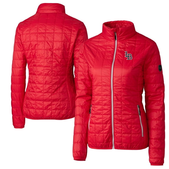 Women's Cutter & Buck Red Louisville Bats Rainier Primaloft Eco Full-Zip Jacket