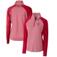 thumbnail image 1 of Women's Cutter & Buck Red Louisville Cardinals Forge Tonal Stripe Stretch Half-Zip Pullover Top, 1 of 3
