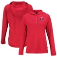 thumbnail image 1 of Women's Cutter & Buck Red Minnesota Twins  Coastline Epic Comfort Eco Recycled Hoodie Raglan Long Sleeve T-Shirt, 1 of 3