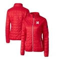 thumbnail image 1 of Women's Cutter & Buck Red Nebraska Huskers Rainier Eco Insulated Puffer Full-Zip Jacket, 1 of 3