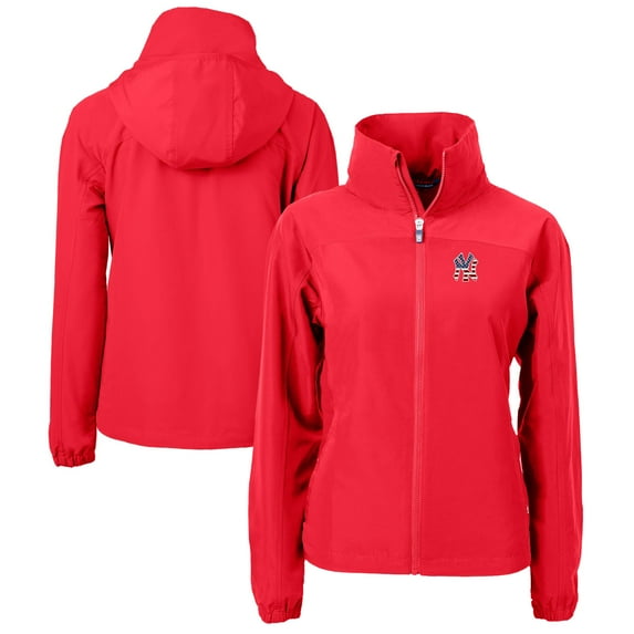 Women's Cutter & Buck Red New York Yankees Charter Eco Recycled Full-Zip Jacket