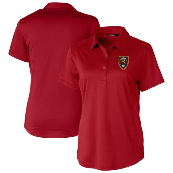 Women's-Cutter & Buck Red Real Salt Lake Prospect Eco Textured Stretch Recycled Polo