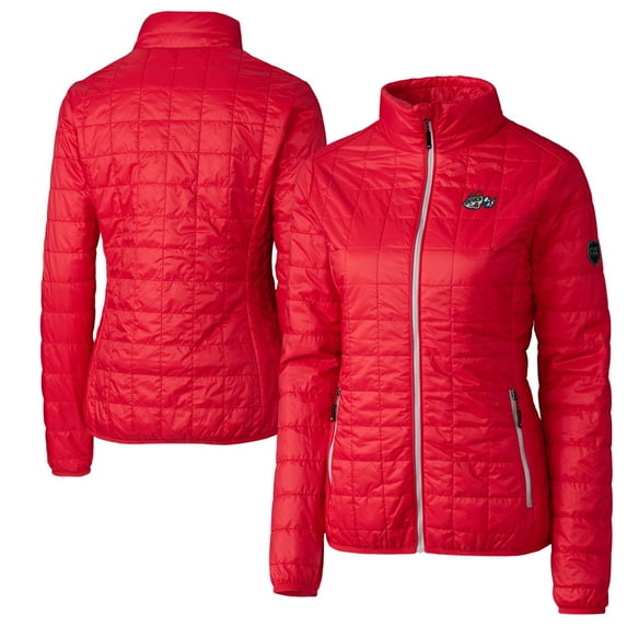 Women's Cutter & Buck Red Rocket City Trash Pandas Rainier Primaloft Eco Full-Zip Jacket