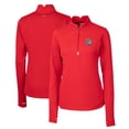 thumbnail image 1 of Women's Cutter & Buck  Red San Antonio Missions Traverse DryTec Stretch Quarter-Zip Pullover Top, 1 of 3