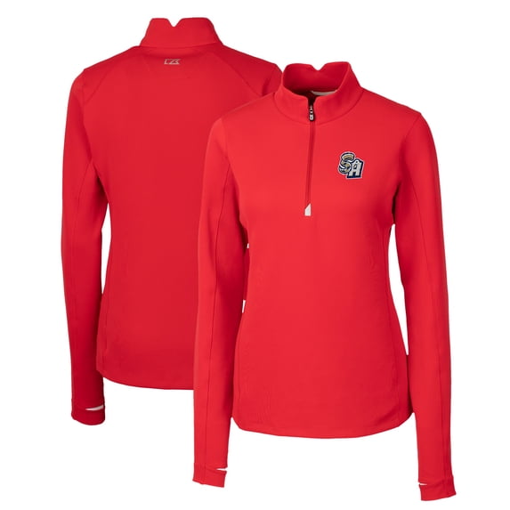 Women's Cutter & Buck Red San Antonio Missions Traverse DryTec Stretch Quarter-Zip Pullover Top