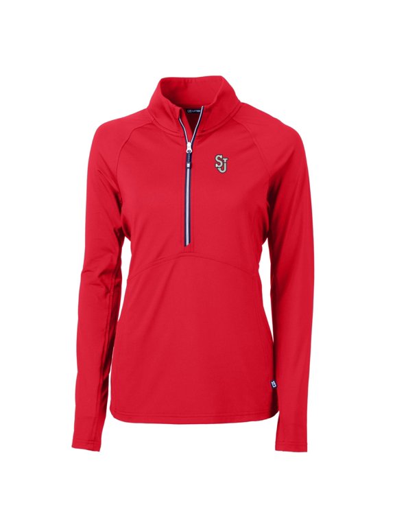 Women's Cutter & Buck Red St. John's Red Storm Adapt Eco Knit Half-Zip Pullover Jacket