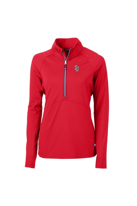 Women's Cutter & Buck Red St. John's Red Storm Adapt Eco Knit Half-Zip Pullover Jacket