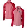 thumbnail image 1 of Women's Cutter & Buck  Red St. Louis Cardinals DryTec Forge Tonal Stripe Half-Zip Top, 1 of 3