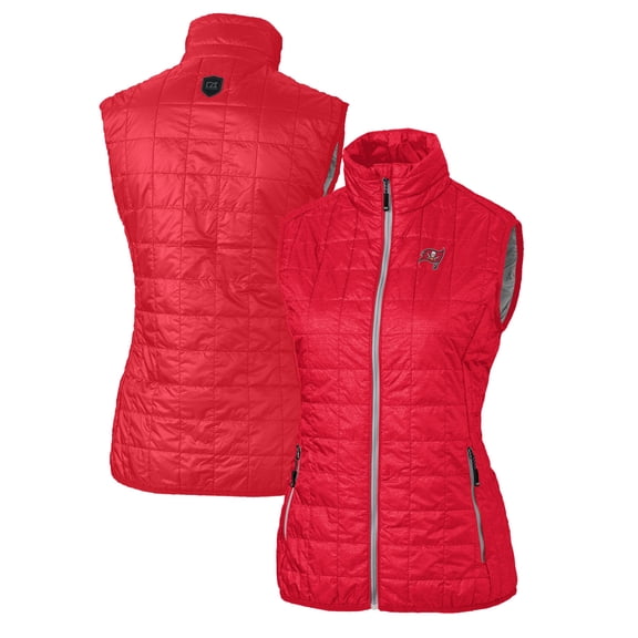 Women's Cutter & Buck Red Tampa Bay Buccaneers Rainier PrimaLoft Eco Insulated Full-Zip Puffer Vest