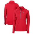thumbnail image 1 of Women's Cutter & Buck Red Texas Rangers Americana Logo Adapt Eco Knit Stretch Recycled Half-Zip Pullover Top, 1 of 3