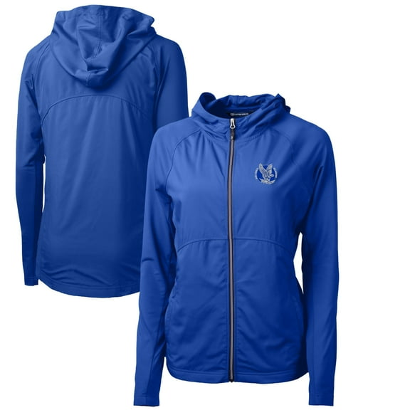 Women's Cutter & Buck Royal Air Force Falcons Adapt Eco Knit Hybrid Recycled Full-Zip Hoodie