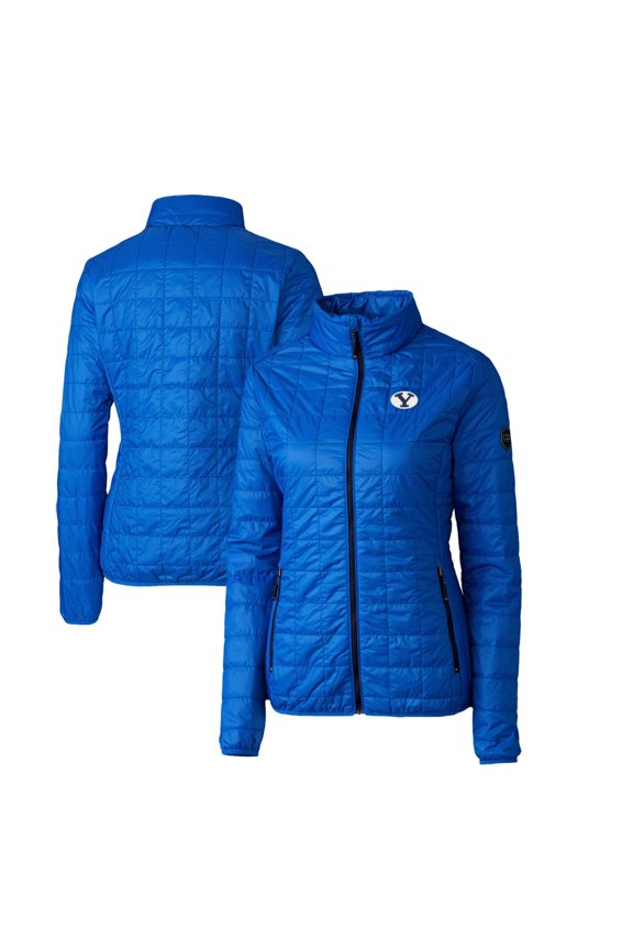 Women's Cutter & Buck Royal BYU Cougars Rainier Eco Insulated Puffer Full-Zip Jacket