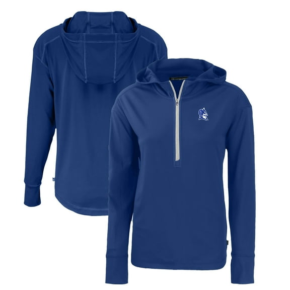 Women's Cutter & Buck Royal Duke Blue Devils Daybreak Eco Recycled Half-Zip Hoodie