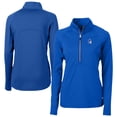 thumbnail image 1 of Women's Cutter & Buck Royal Duke Blue Devils DryTec Adapt Eco Knit Stretch Recycled Raglan Half-Zip Top, 1 of 3