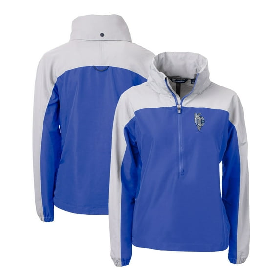 Women's Cutter & Buck Royal Kansas City Royals City Connect Charter Eco Recycled Half-Zip Anorak Jacket