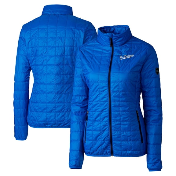 Women's Cutter & Buck Royal Los Angeles Dodgers City Connect Rainier PrimaLoft Eco Insulated Full-Zip Puffer Jacket