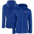 thumbnail image 1 of Women's Cutter & Buck Royal Los Angeles Rams Evoke Eco Softshell Recycled Full-Zip Hooded Jacket, 1 of 3