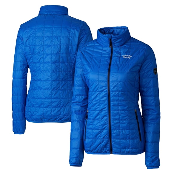 Women's Cutter & Buck Royal Montana State Bobcats Vault Rainier PrimaLoft Eco Insulated Full-Zip Puffer Jacket