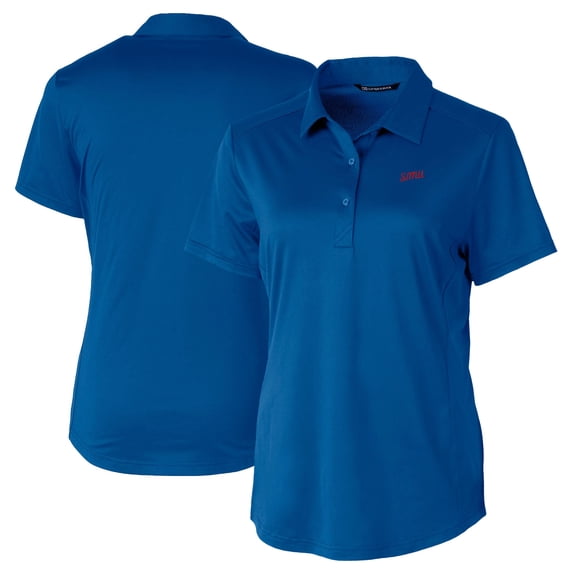 Women's Cutter & Buck Royal SMU Mustangs Vault DryTec Prospect Textured Stretch Polo