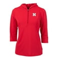 thumbnail image 1 of Women's Cutter & Buck Scarlet Nebraska Huskers Virtue Eco Pique Half-Zip 3/4 Sleeve Pullover Hoodie, 1 of 1