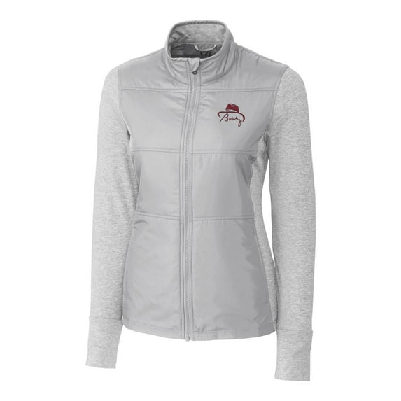 Women's Cutter & Buck Silver Florida State Seminoles Bobby Bowden Stealth Full-Zip Jacket