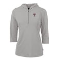 thumbnail image 1 of Women's Cutter & Buck Silver Texas Tech Red Raiders Virtue Eco Pique Half-Zip 3/4 Sleeve Pullover Hoodie, 1 of 1