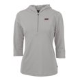 thumbnail image 1 of Women's Cutter & Buck Silver UIC Flames Virtue Eco Pique Half-Zip 3/4 Sleeve Pullover Hoodie, 1 of 1