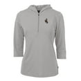 thumbnail image 1 of Women's Cutter & Buck Silver Wyoming Cowboys Virtue Eco Pique Half-Zip 3/4 Sleeve Pullover Hoodie, 1 of 1
