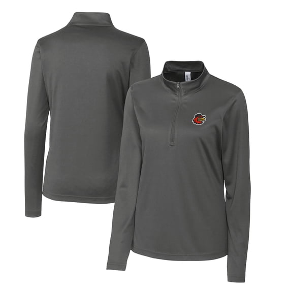 Women's Cutter & Buck Steel Rochester Red Wings Clique Spin Eco Performance Half-Zip