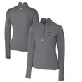 thumbnail image 1 of Women's Cutter & Buck Steel Tulane Green Wave Traverse Stretch Quarter-Zip Pullover Top, 1 of 3