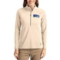 thumbnail image 1 of Women's Cutter & Buck Tan Seattle Seahawks Throwback Adapt Eco Knit Stretch Recycled Raglan Half-Zip Pullover, 1 of 2