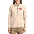 thumbnail image 1 of Women's Cutter & Buck Tan Tampa Bay Buccaneers Throwback Adapt Eco Knit Stretch Recycled Raglan Half-Zip Pullover, 1 of 2