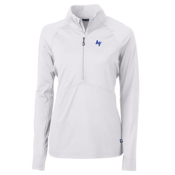 Women's Cutter & Buck White Air Force Falcons Adapt Eco Knit Half-Zip Pullover Jacket