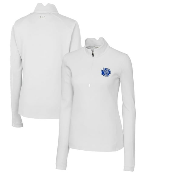 Women's Cutter & Buck White Air Force Falcons Traverse Stretch Quarter-Zip Pullover Top