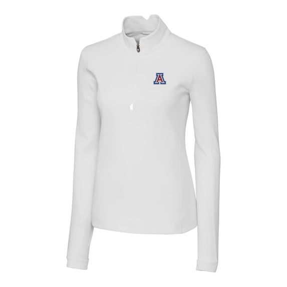 Women's Cutter & Buck White Arizona Wildcats Traverse Half-Zip Pullover Jacket