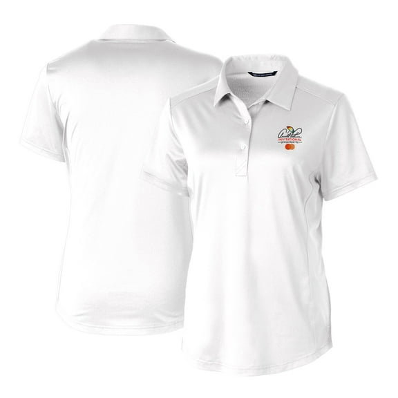 Women's Cutter & Buck White Arnold Palmer Invitational Prospect Textured Stretch Polo
