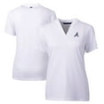 thumbnail image 1 of Women's Cutter & Buck White Atlanta Braves DryTec Forge Stretch V-Neck Blade Top, 1 of 3