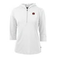 thumbnail image 1 of Women's Cutter & Buck White Auburn Tigers Virtue Eco Pique 3/4 Sleeve Half-Zip Pullover Hoodie, 1 of 1