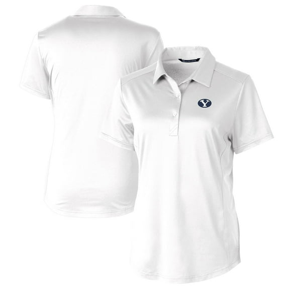 Women's Cutter & Buck White BYU Cougars Prospect Textured Stretch Polo