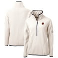 thumbnail image 1 of Women's Cutter & Buck White Chicago Bears Throwback Logo Cascade Eco Sherpa Fleece Half-Zip Pullover Jacket, 1 of 3