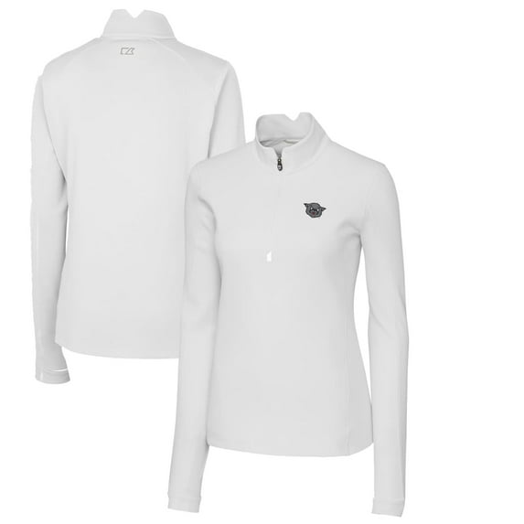 Women's Cutter & Buck White Cincinnati Bearcats Traverse Stretch Quarter-Zip Pullover Top