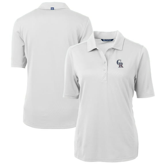 Women's Cutter & Buck White Colorado Rockies Americana Logo DryTec Virtue Eco Pique Recycled Polo