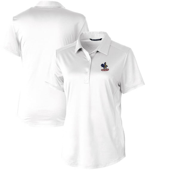 Women's Cutter & Buck White Delaware Fightin' Blue Hens Vault Prospect Textured Stretch Polo