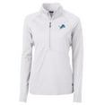 thumbnail image 1 of Women's Cutter & Buck White Detroit Lions Adapt Eco Knit Half-Zip Pullover Jacket, 1 of 1
